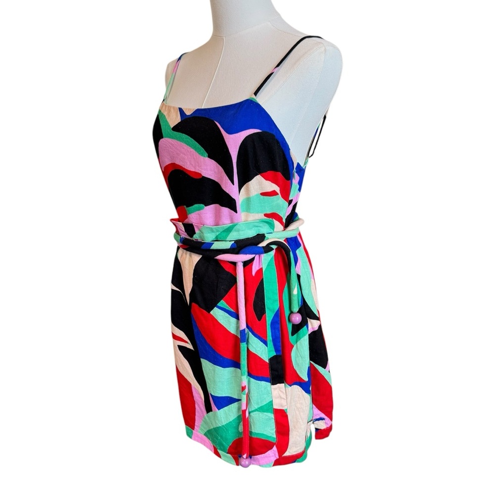 FARM Rio Multicolor Abstract Print Mini Dress - Red, Blue, Green, Black - Picture 6 of 16
